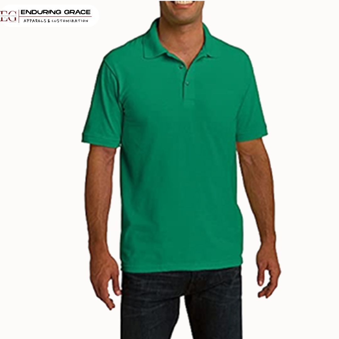 Flag Green Polo Neck T-Shirt - Adult Regular Fit