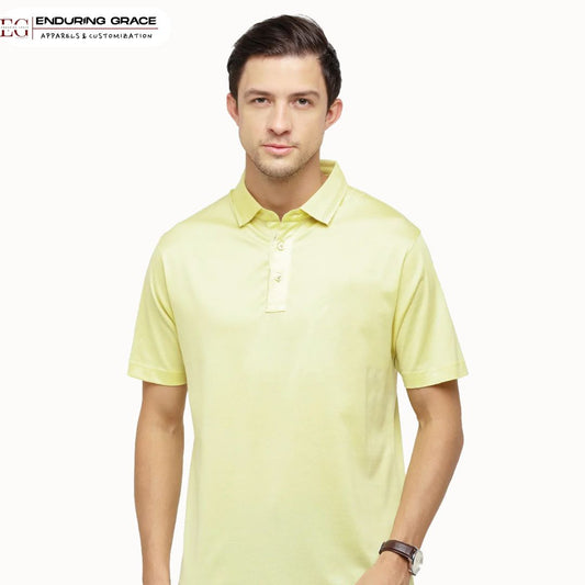 Lemon Yellow Polo Neck T-Shirt - Adult Regular Fit