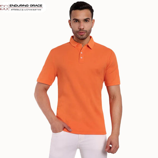 Orange Polo Neck T-Shirt - Adult Regular Fit