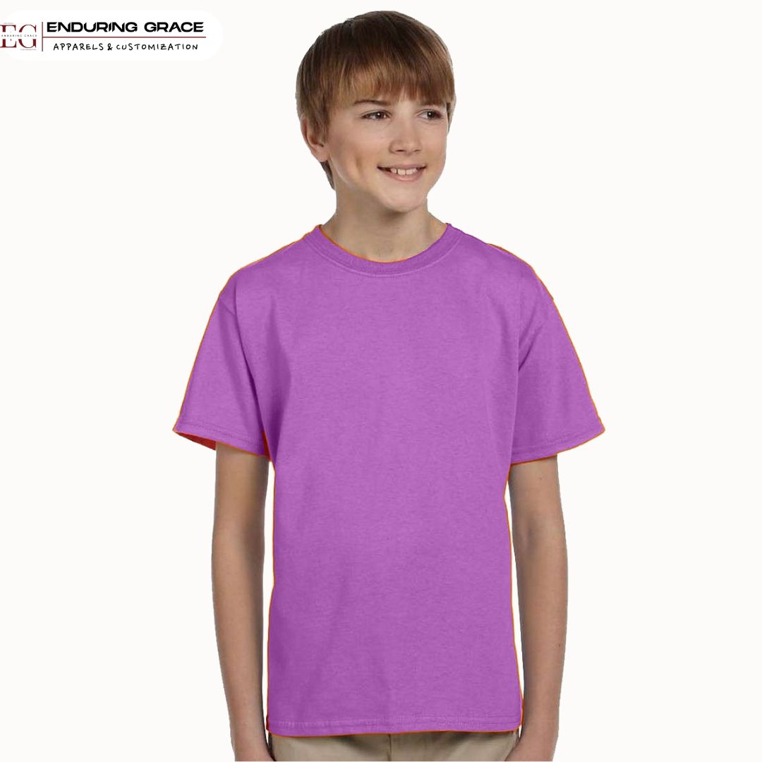 Kids Lilac Round Neck T-Shirt - Regular Fit