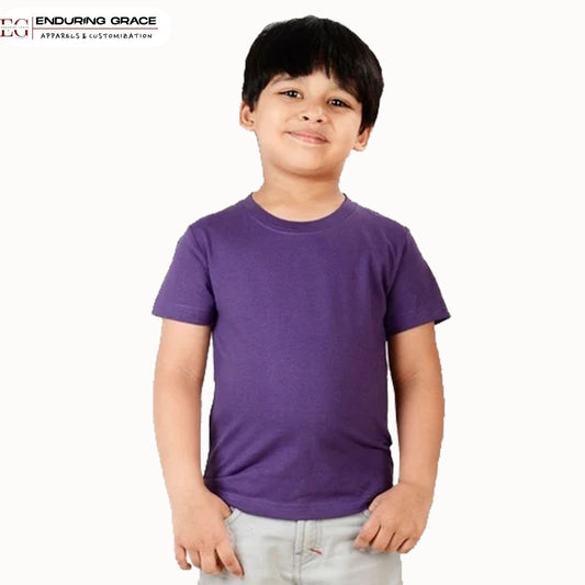 Kids Purple Round Neck T-Shirt - Regular Fit