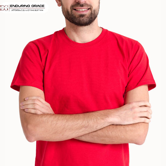 Red Round Neck T-Shirt - Adult Unisex Regular Fit