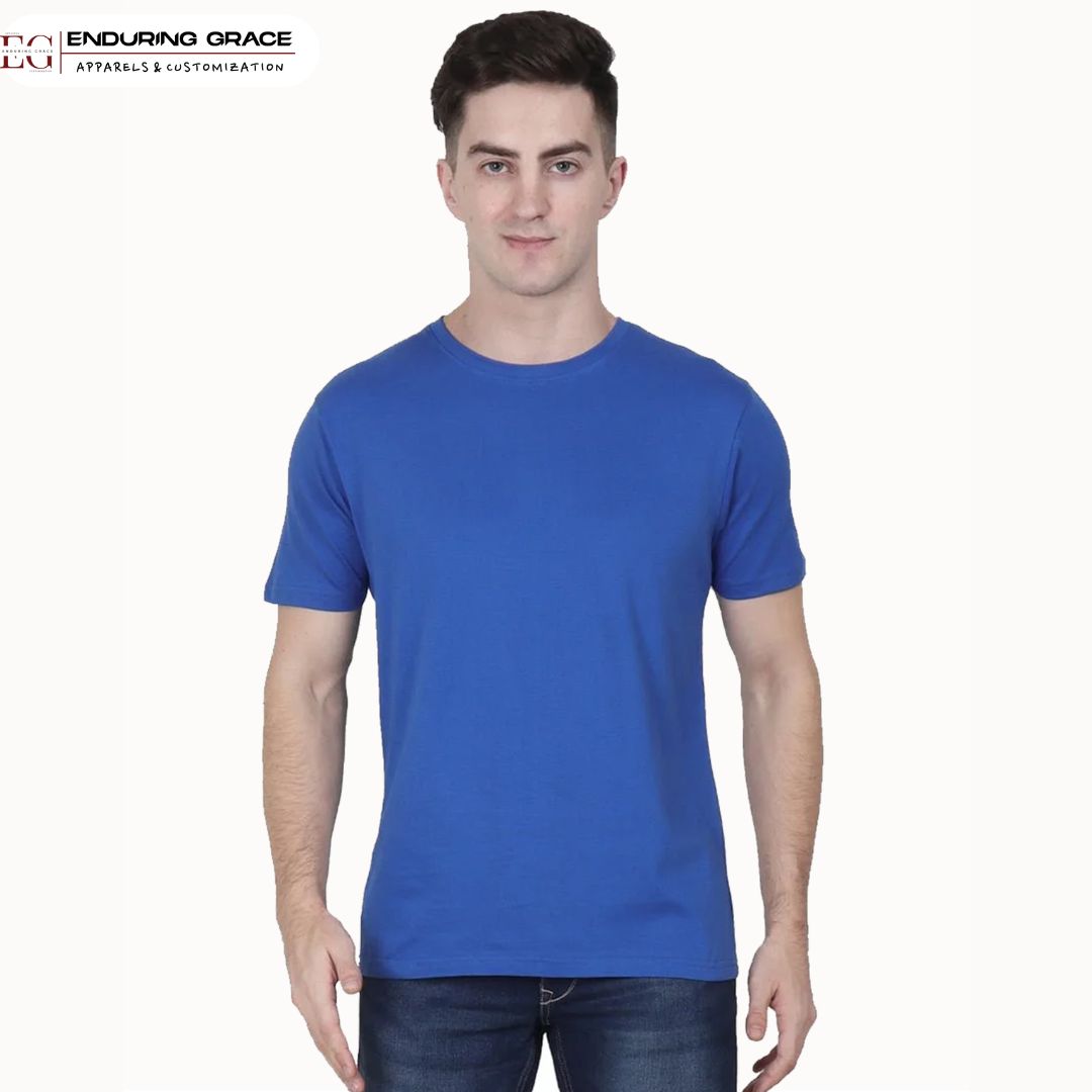 Royal Blue Round Neck T-Shirt - Adult Unisex Regular Fit