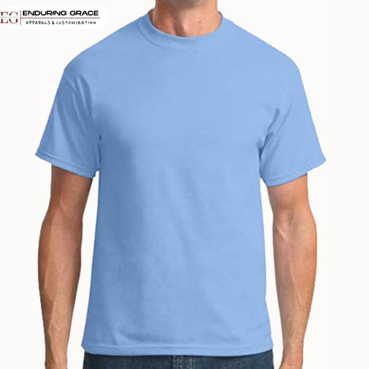 Sky Blue Round Neck T-Shirt - Adult Unisex Regular Fit