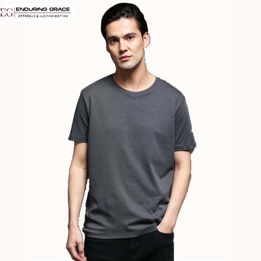 Solid Grey Round Neck T-Shirt - Adult Unisex Regular Fit