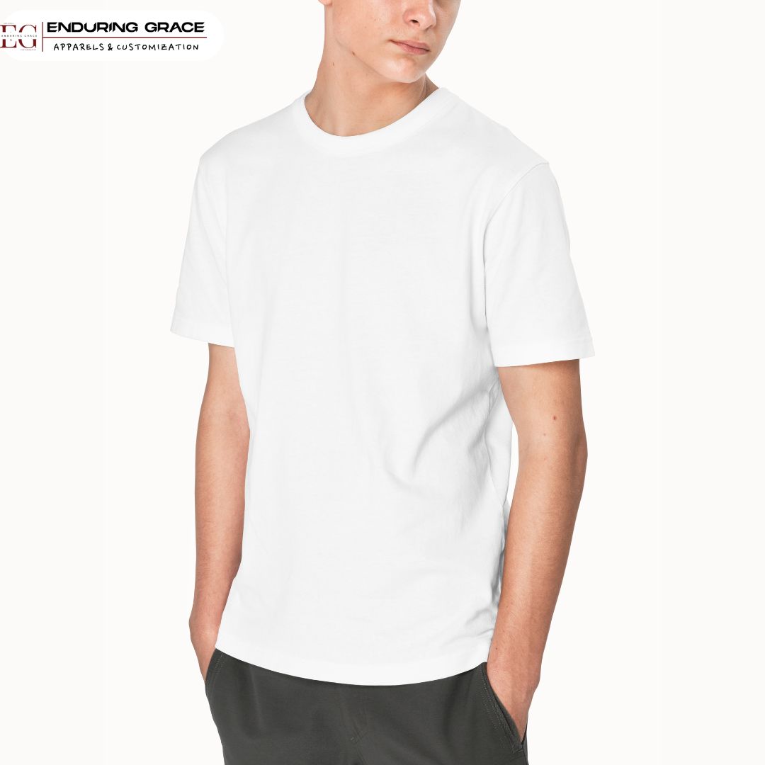 White Round Neck T-Shirt - Adult Unisex Regular Fit